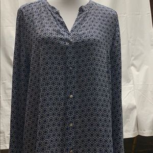 Blue and white blouse